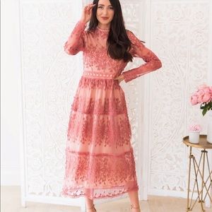 Polagram lace tiered dress